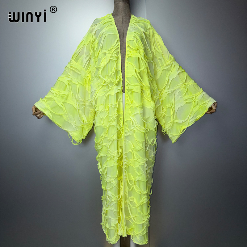 Cover Up Kaftan - WINYI Kimono, einfarbiger Kaftan, Strandkleidung, Caftan,