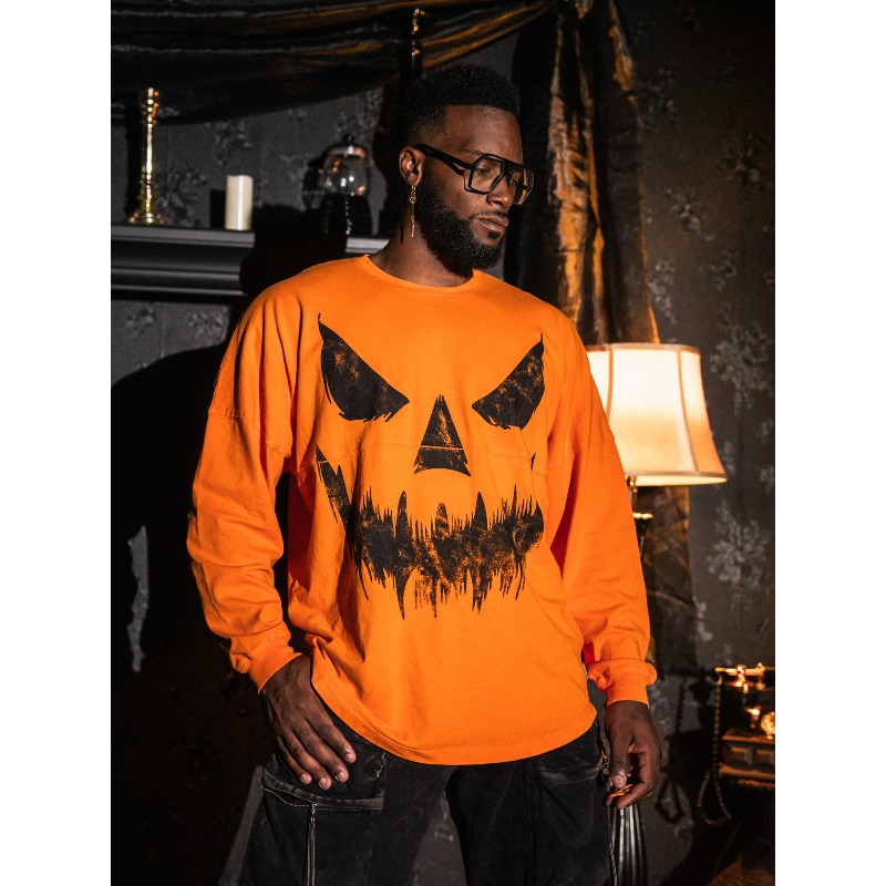 Halloween-Kürbis-Geistergesich – Blouse Off Shoulder Bewertung und Preis