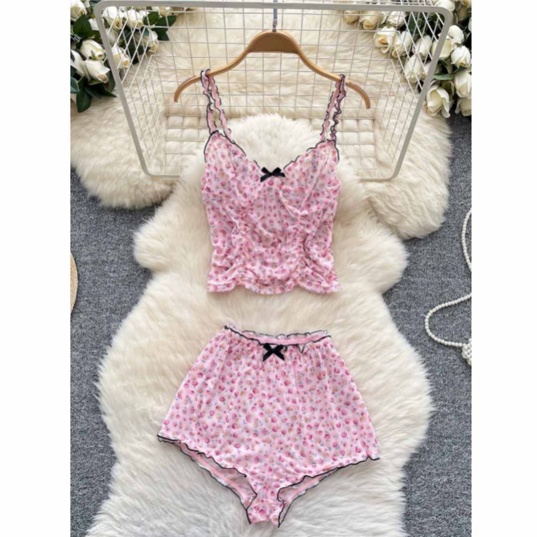 Damen-Homewear-Sets mit Blumen – Romper Floral Print Bewertung und Preis