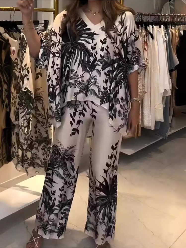 Eleganter zweiteiliger Büro an – Romper Floral Print Bewertung und Preis
