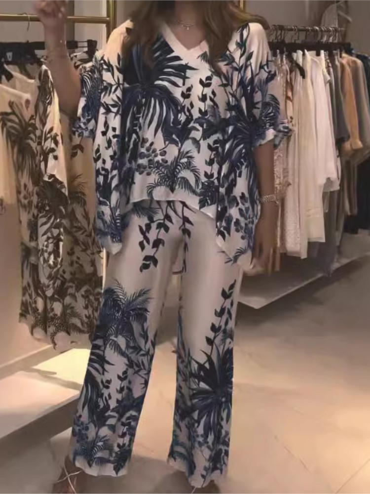 Eleganter zweiteiliger Büro an – Romper Floral Print Bewertung und Preis