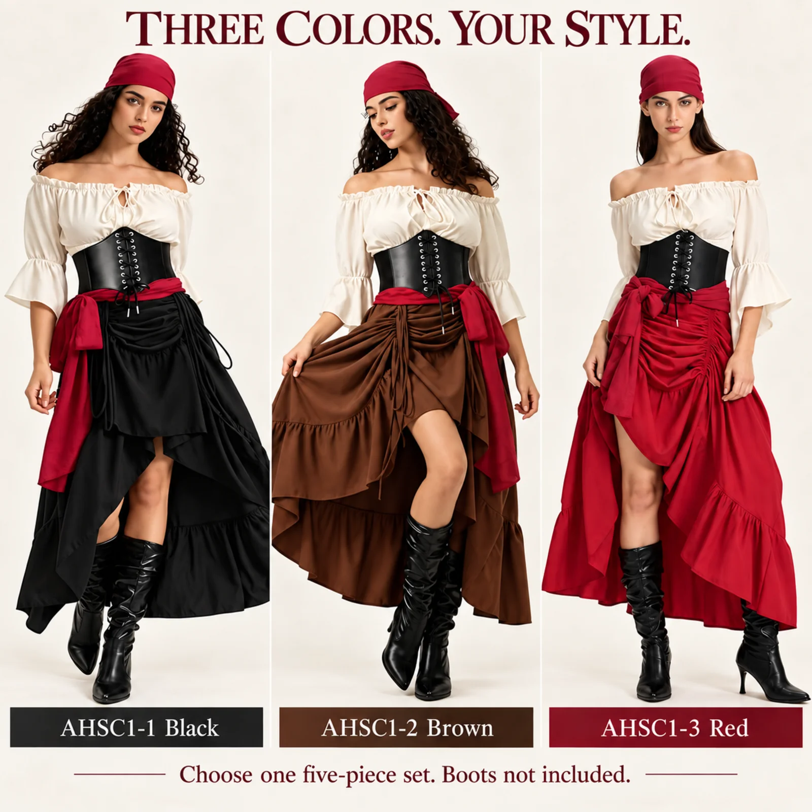 Damen-Piratenkostüm-Set, Bluse – Blouse Off Shoulder Bewertung und Preis