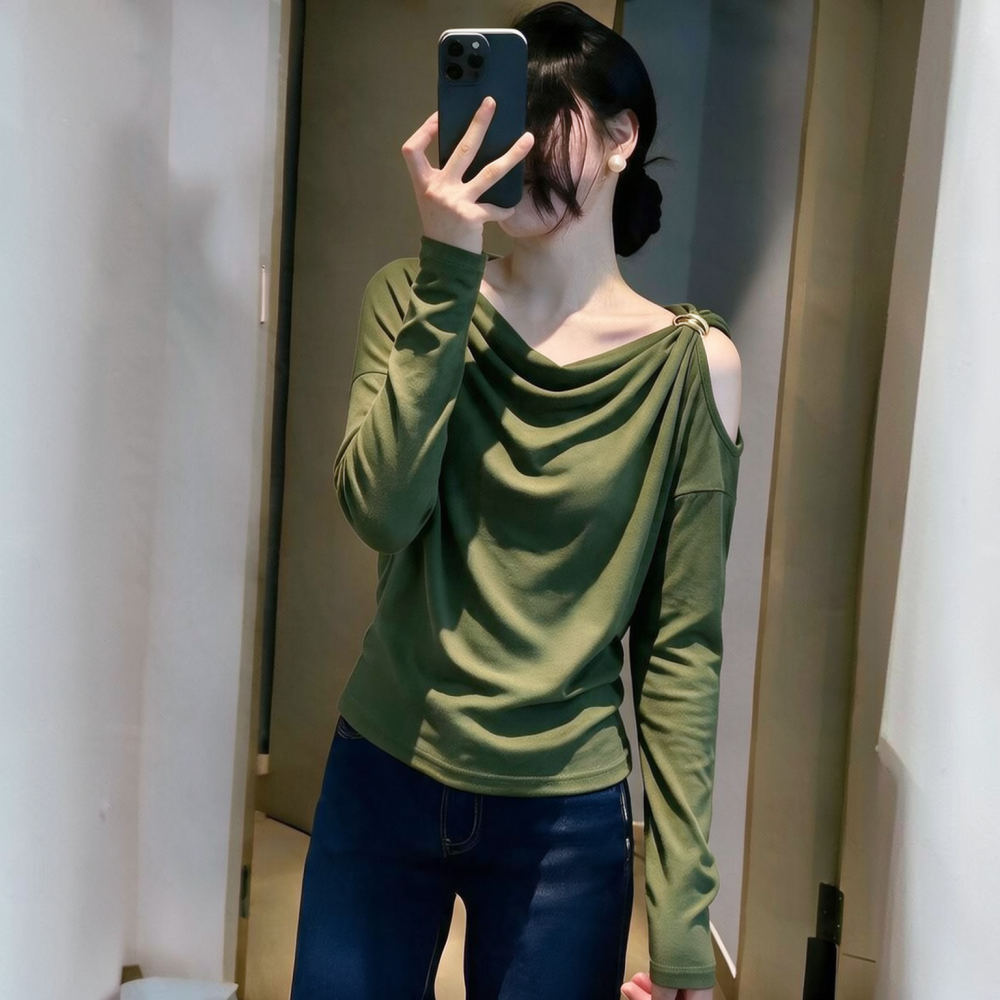 Damen Slim-Fit Langarm-Obertei – Blouse Off Shoulder Bewertung und Preis