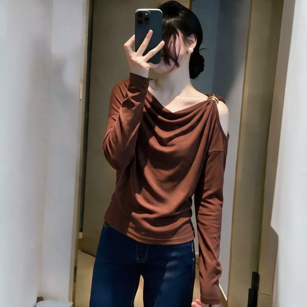 Damen Slim-Fit Langarm-Obertei – Blouse Off Shoulder Bewertung und Preis